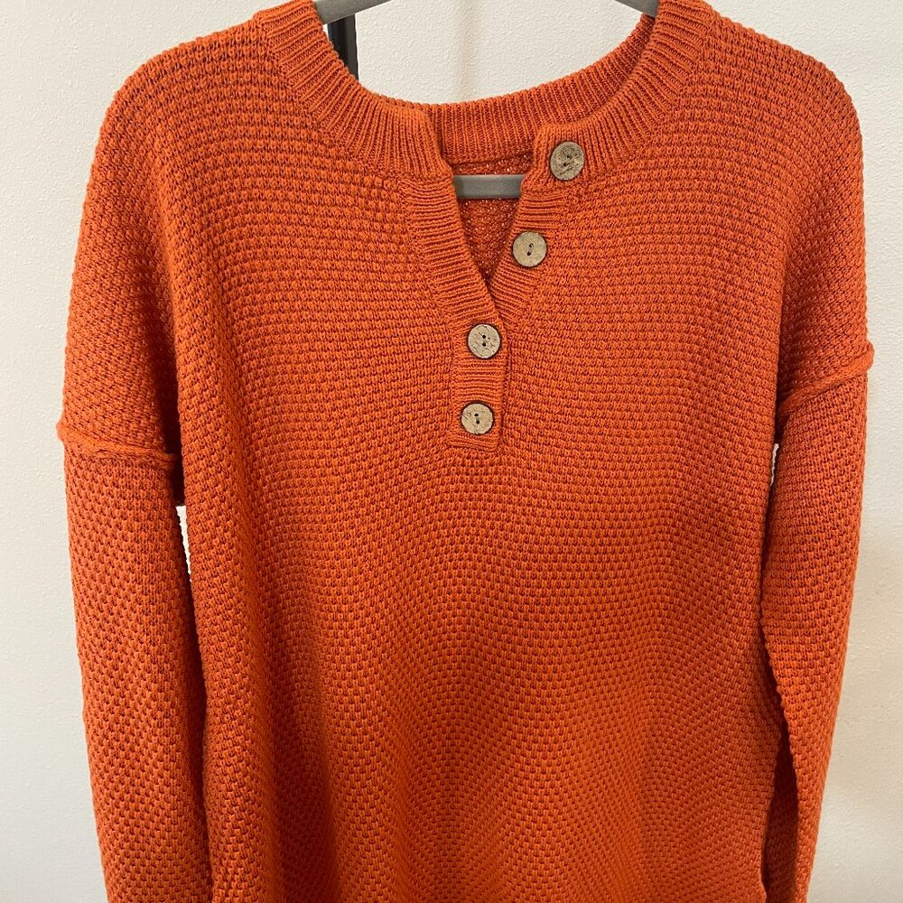Womens Fall holiday XL Brick Red Sweater Comfortable Knit- leggings or jeans